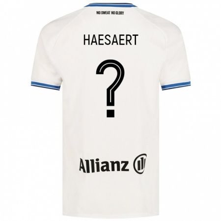 Kandiny Gyermek Mateo Haesaert #0 Fehér Idegenbeli Jersey 2024/25 Mez Póló Ing