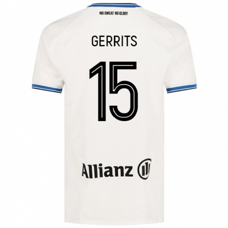 Kandiny Gyermek Melanie Gerrits #15 Fehér Idegenbeli Jersey 2024/25 Mez Póló Ing