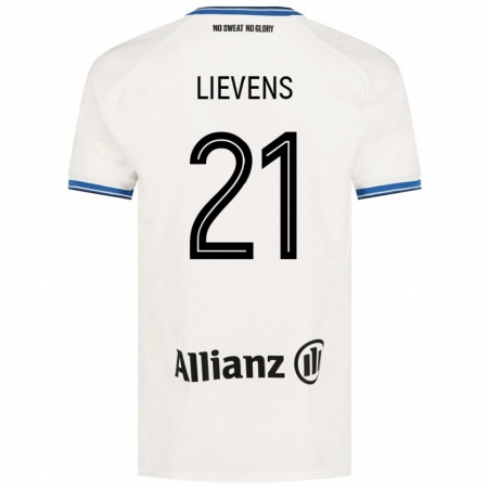 Kandiny Gyermek Caitlin Lievens #21 Fehér Idegenbeli Jersey 2024/25 Mez Póló Ing