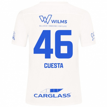 Kandiny Gyermek Carlos Cuesta #46 Fehér Idegenbeli Jersey 2024/25 Mez Póló Ing