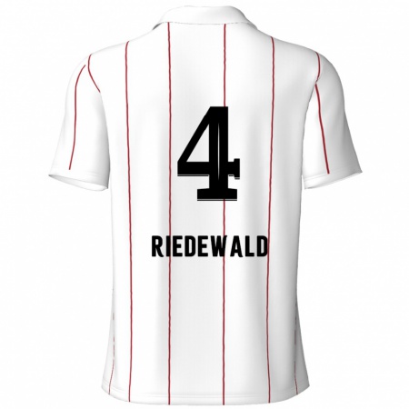 Kandiny Gyermek Jairo Riedewald #4 Fehér Fekete Idegenbeli Jersey 2024/25 Mez Póló Ing