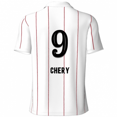 Kandiny Gyermek Tjaronn Chery #9 Fehér Fekete Idegenbeli Jersey 2024/25 Mez Póló Ing