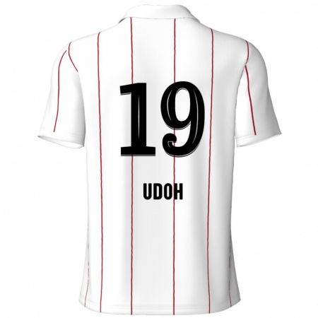 Kandiny Gyermek Victor Udoh #19 Fehér Fekete Idegenbeli Jersey 2024/25 Mez Póló Ing