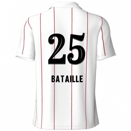 Kandiny Gyermek Jelle Bataille #25 Fehér Fekete Idegenbeli Jersey 2024/25 Mez Póló Ing