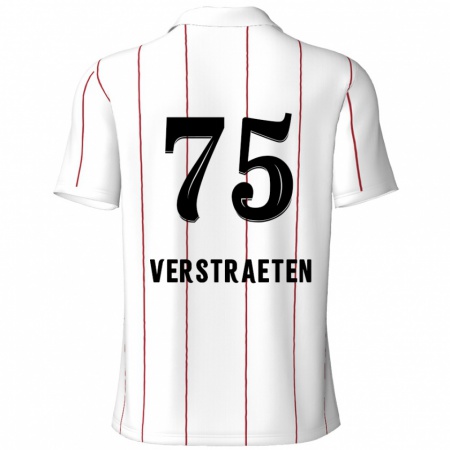 Kandiny Gyermek Andreas Verstraeten #75 Fehér Fekete Idegenbeli Jersey 2024/25 Mez Póló Ing