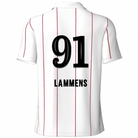 Kandiny Gyermek Senne Lammens #91 Fehér Fekete Idegenbeli Jersey 2024/25 Mez Póló Ing