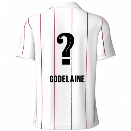 Kandiny Gyermek Jeff Godelaine #0 Fehér Fekete Idegenbeli Jersey 2024/25 Mez Póló Ing