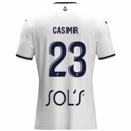 Kandiny Gyermek Josué Casimir #23 Fehér Sötétkék Idegenbeli Jersey 2024/25 Mez Póló Ing