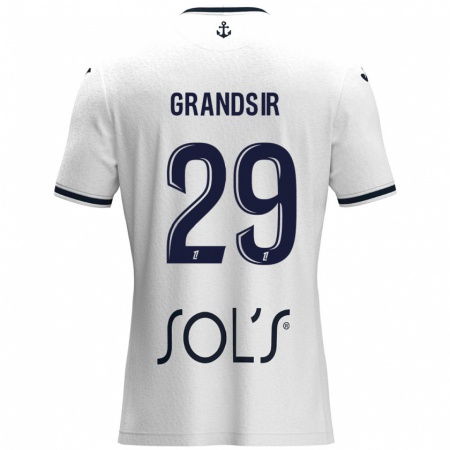 Kandiny Gyermek Samuel Grandsir #29 Fehér Sötétkék Idegenbeli Jersey 2024/25 Mez Póló Ing