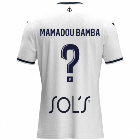 Kandiny Gyermek Ben Mamadou Bamba #0 Fehér Sötétkék Idegenbeli Jersey 2024/25 Mez Póló Ing