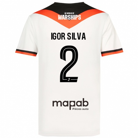 Kandiny Gyermek Igor Silva #2 Fehér Idegenbeli Jersey 2024/25 Mez Póló Ing