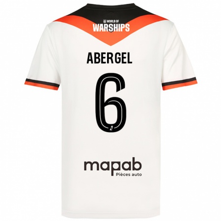 Kandiny Gyermek Laurent Abergel #6 Fehér Idegenbeli Jersey 2024/25 Mez Póló Ing