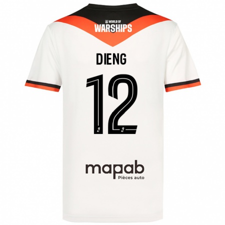 Kandiny Gyermek Bamba Dieng #12 Fehér Idegenbeli Jersey 2024/25 Mez Póló Ing