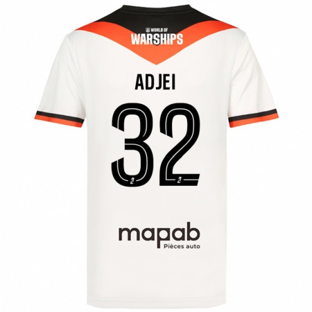 Kandiny Gyermek Nathaniel Adjei #32 Fehér Idegenbeli Jersey 2024/25 Mez Póló Ing