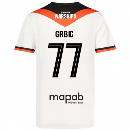 Kandiny Gyermek Adrian Grbic #77 Fehér Idegenbeli Jersey 2024/25 Mez Póló Ing