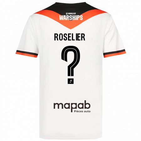 Kandiny Gyermek Nathan Roselier #0 Fehér Idegenbeli Jersey 2024/25 Mez Póló Ing