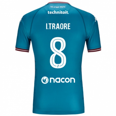 Kandiny Gyermek Ismaël Traoré #8 Bleu Benzin Idegenbeli Jersey 2024/25 Mez Póló Ing