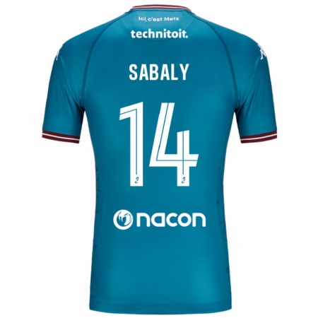 Kandiny Gyermek Cheikh Sabaly #14 Bleu Benzin Idegenbeli Jersey 2024/25 Mez Póló Ing