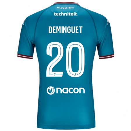 Kandiny Gyermek Jessy Deminguet #20 Bleu Benzin Idegenbeli Jersey 2024/25 Mez Póló Ing