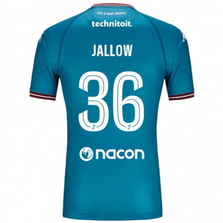 Kandiny Gyermek Ablie Jallow #36 Bleu Benzin Idegenbeli Jersey 2024/25 Mez Póló Ing