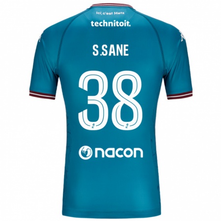 Kandiny Gyermek Sadibou Sané #38 Bleu Benzin Idegenbeli Jersey 2024/25 Mez Póló Ing