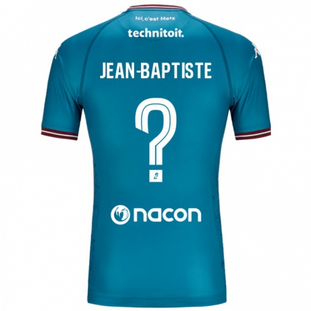 Kandiny Gyermek Romain Jean-Baptiste #0 Bleu Benzin Idegenbeli Jersey 2024/25 Mez Póló Ing