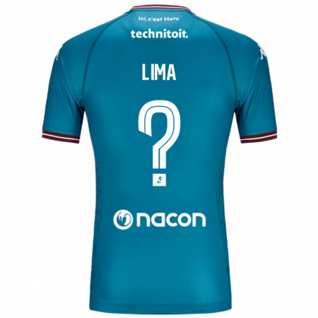 Kandiny Gyermek Edson Lima #0 Bleu Benzin Idegenbeli Jersey 2024/25 Mez Póló Ing