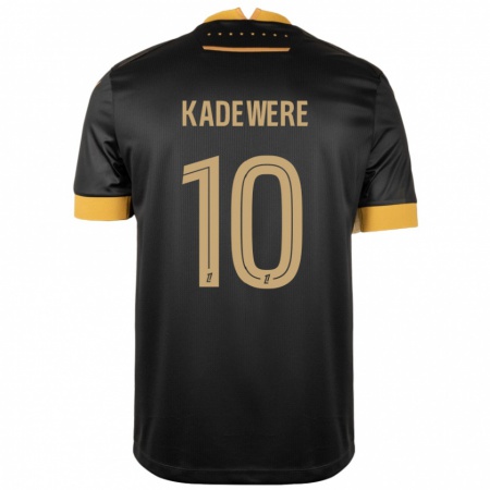 Kandiny Gyermek Tino Kadewere #10 Fekete Barna Idegenbeli Jersey 2024/25 Mez Póló Ing