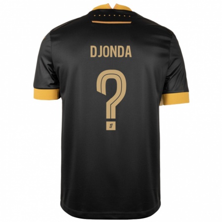 Kandiny Gyermek Christian Djonda #0 Fekete Barna Idegenbeli Jersey 2024/25 Mez Póló Ing