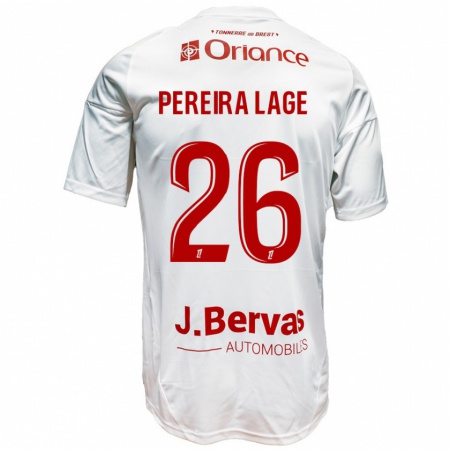 Kandiny Gyermek Mathias Pereira Lage #26 Fehér Piros Idegenbeli Jersey 2024/25 Mez Póló Ing