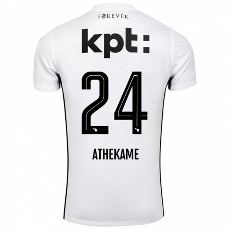 Kandiny Gyermek Zachary Athekame #24 Fehér Fekete Idegenbeli Jersey 2024/25 Mez Póló Ing