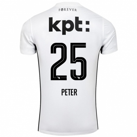 Kandiny Gyermek Luc Peter #25 Fehér Fekete Idegenbeli Jersey 2024/25 Mez Póló Ing