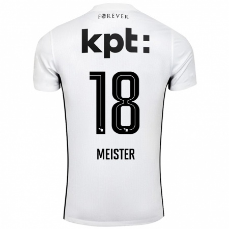 Kandiny Gyermek Wibke Meister #18 Fehér Fekete Idegenbeli Jersey 2024/25 Mez Póló Ing