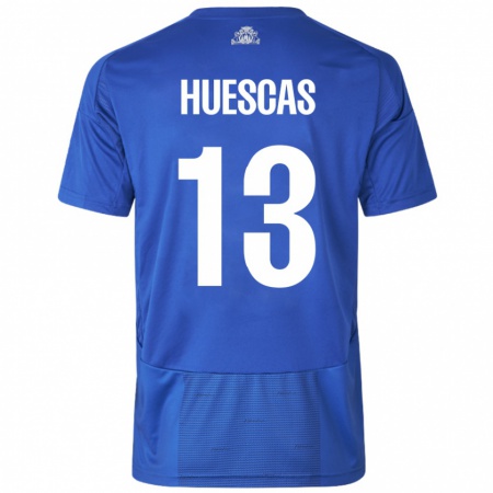 Kandiny Gyermek Rodrigo Huescas #13 Fehér Kék Idegenbeli Jersey 2024/25 Mez Póló Ing