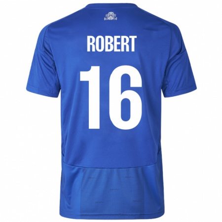 Kandiny Gyermek Robert #16 Fehér Kék Idegenbeli Jersey 2024/25 Mez Póló Ing