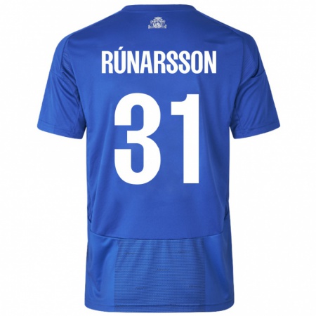 Kandiny Gyermek Rúnar Alex Rúnarsson #31 Fehér Kék Idegenbeli Jersey 2024/25 Mez Póló Ing