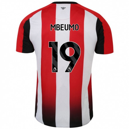 Kandiny Férfi Bryan Mbeumo #19 Piros Fehér Hazai Jersey 2024/25 Mez Póló Ing