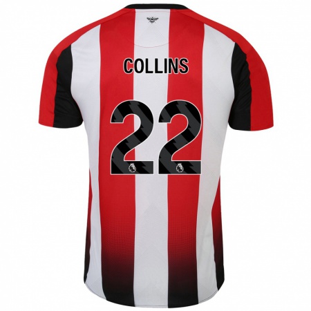 Kandiny Férfi Nathan Collins #22 Piros Fehér Hazai Jersey 2024/25 Mez Póló Ing