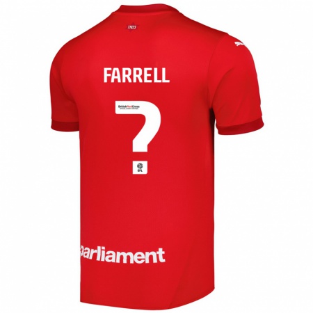 Kandiny Férfi Leo Farrell #0 Piros Hazai Jersey 2024/25 Mez Póló Ing