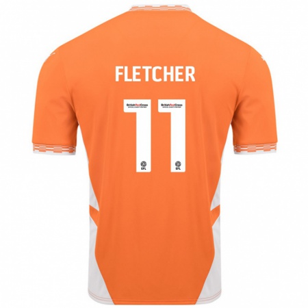 Kandiny Férfi Ashley Fletcher #11 Narancssárga Fehér Hazai Jersey 2024/25 Mez Póló Ing