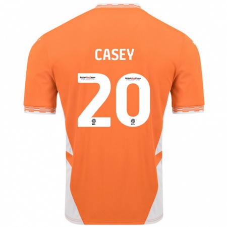 Kandiny Férfi Oliver Casey #20 Narancssárga Fehér Hazai Jersey 2024/25 Mez Póló Ing