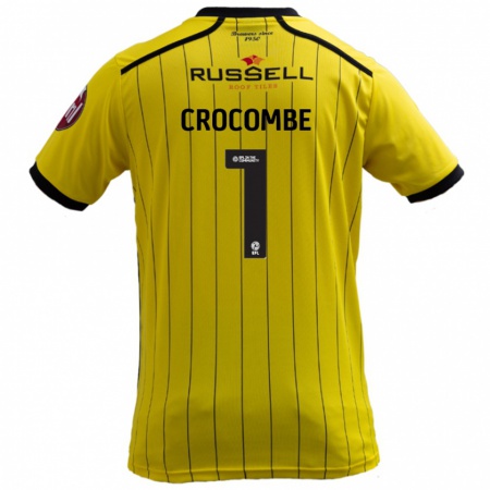 Kandiny Férfi Max Crocombe #1 Sárga Hazai Jersey 2024/25 Mez Póló Ing