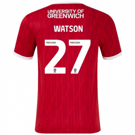 Kandiny Férfi Tennai Watson #27 Piros Fehér Hazai Jersey 2024/25 Mez Póló Ing