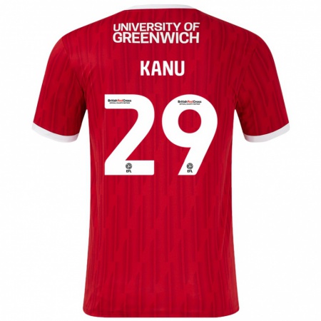 Kandiny Férfi Daniel Kanu #29 Piros Fehér Hazai Jersey 2024/25 Mez Póló Ing