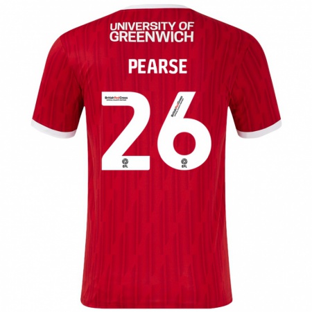 Kandiny Férfi Gracie Pearse #26 Piros Fehér Hazai Jersey 2024/25 Mez Póló Ing