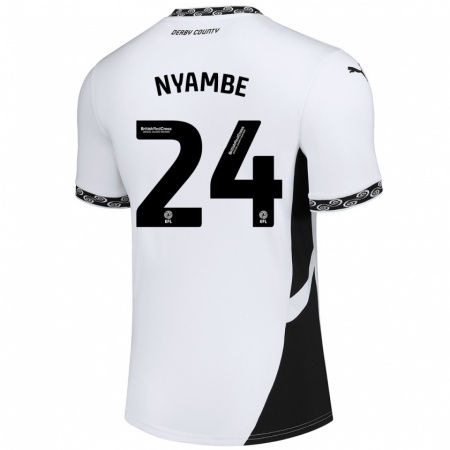 Kandiny Férfi Ryan Nyambe #24 Fehér Fekete Hazai Jersey 2024/25 Mez Póló Ing