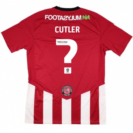 Kandiny Férfi Theo Cutler #0 Piros Fehér Hazai Jersey 2024/25 Mez Póló Ing