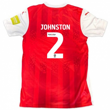 Kandiny Férfi Carl Johnston #2 Piros Fehér Hazai Jersey 2024/25 Mez Póló Ing