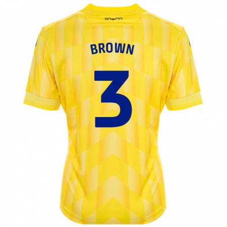 Kandiny Férfi Ciaron Brown #3 Sárga Hazai Jersey 2024/25 Mez Póló Ing