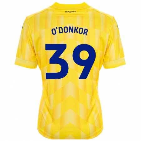 Kandiny Férfi Gatlin O'donkor #39 Sárga Hazai Jersey 2024/25 Mez Póló Ing